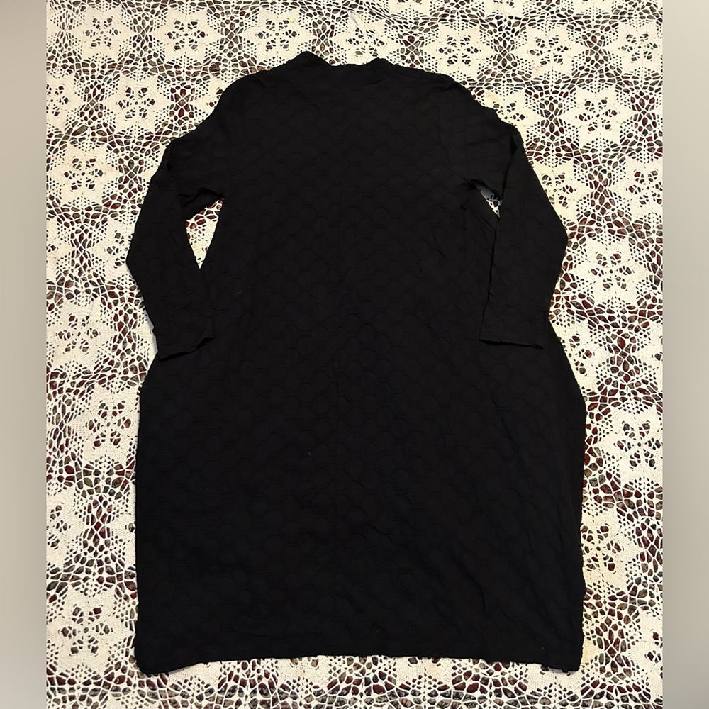 Elegant Black Long Sleeve Dress with Zipper Accents - Picture 3 of 6